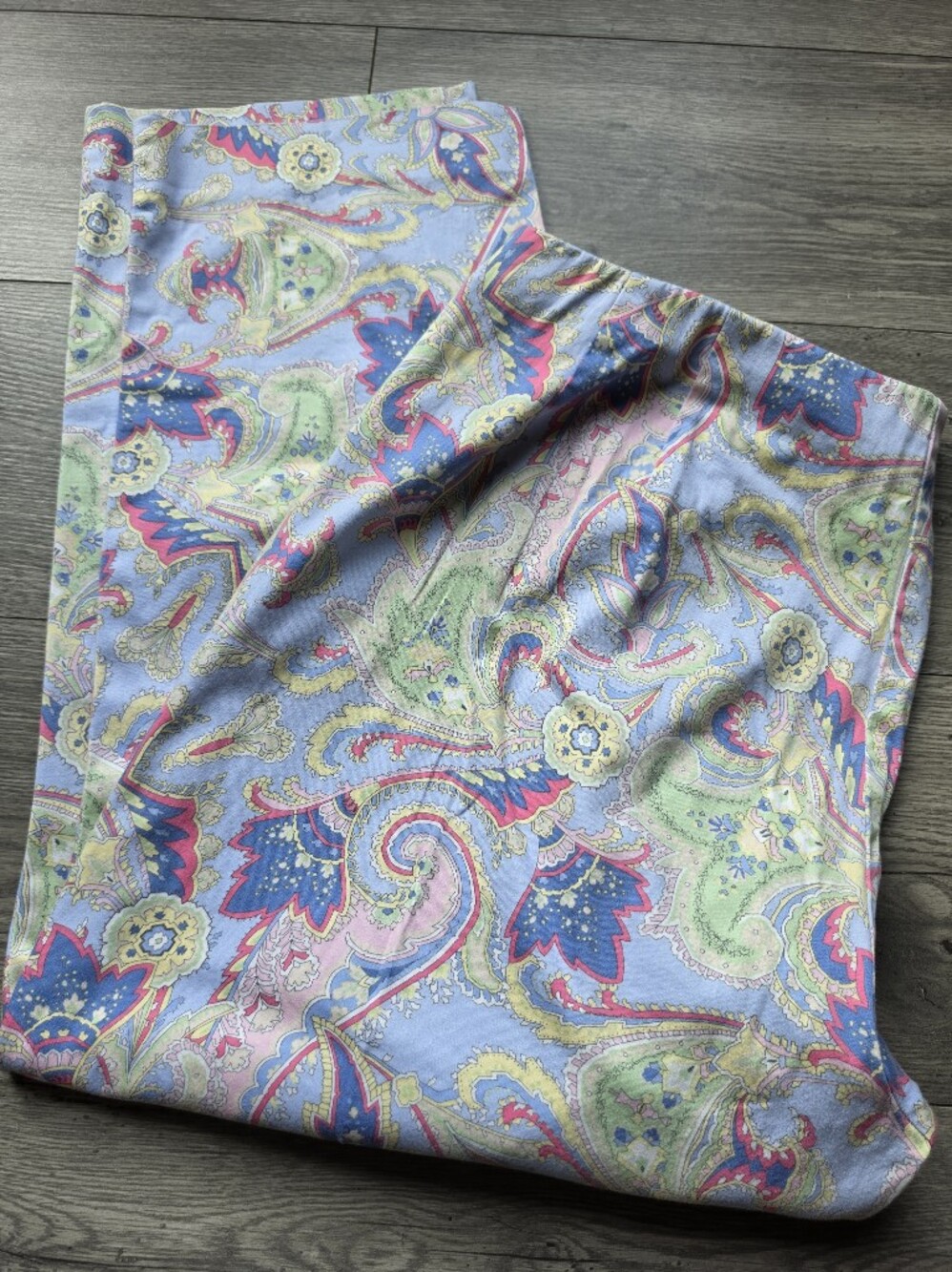 Lauren Ralph Lauren Pastel Paisley Ankle Pants - Light Blue Multi 22W - Picture 6 of 6